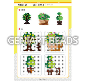 [S-091-1]사계절-소형01_사각-봄,나무,화분